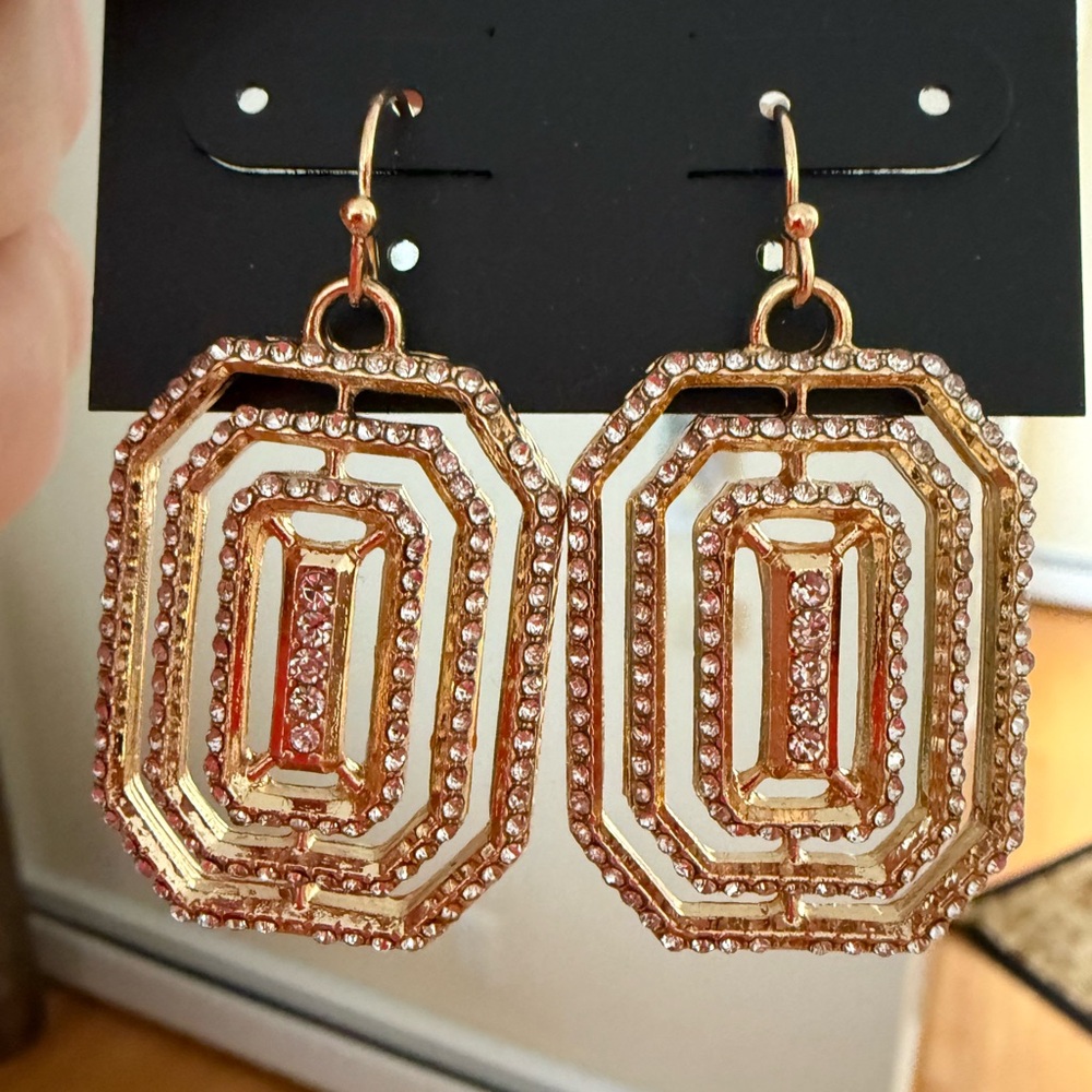 Elegant Gold and Silver Geometric Earrings